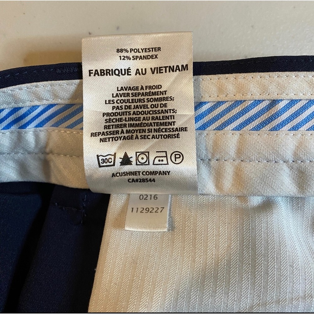 FJ FootJoy Blue Pleated Casual Performance Golf Chino Shorts Bermudas Men 38x10 - Picture 6 of 9